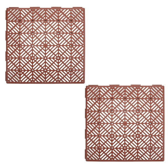 LABSERRON Furniture Skid Pads 2Pcs Anti Skidding Floor Mats Brown 11.8x11.8x0.6in Plastic