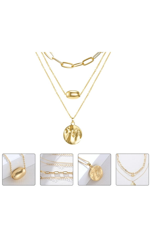 Golden Alloy Neck Rings with Elegant Design for Adornment Adjustable Size Fits Most People