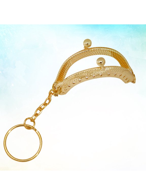 Clutch Bag Frame Key Chains with Semicircle Pendant Premium Metal Purse Frame Handle
