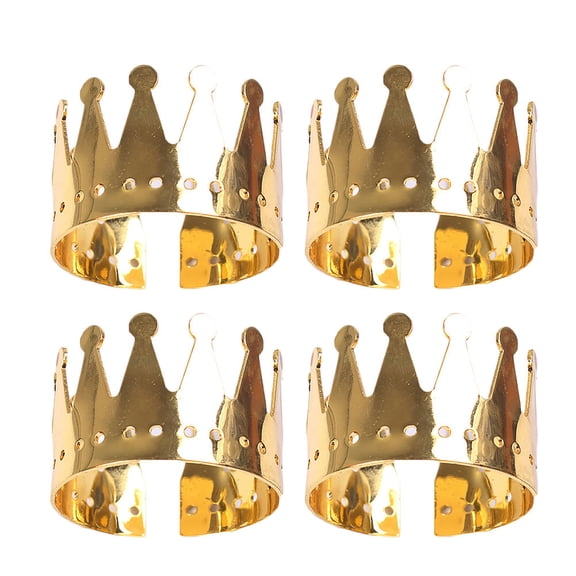 LABSERRON Golden Napkin Rings 4pcs Napkin Buckle Crown Shape For Restaurant Decor