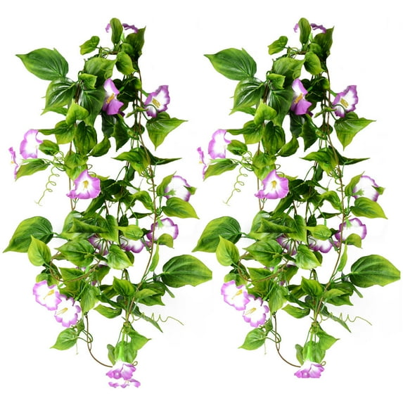 LABSERRON Green Garlands for Decoration Artificial Vines Morning Glory for Show Windows Party Celebrations 2Pcs 11.4in