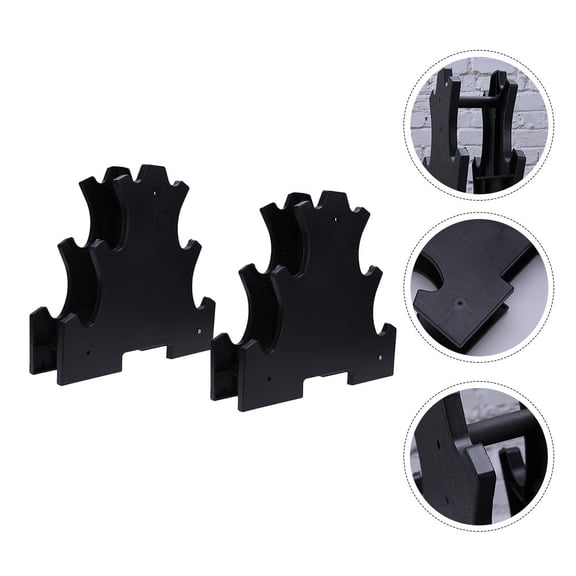 LABSERRON Gym Storage Rack Abs Black for Fitness Enthusiasts 2Pcs 12.58x3.14x11.59in