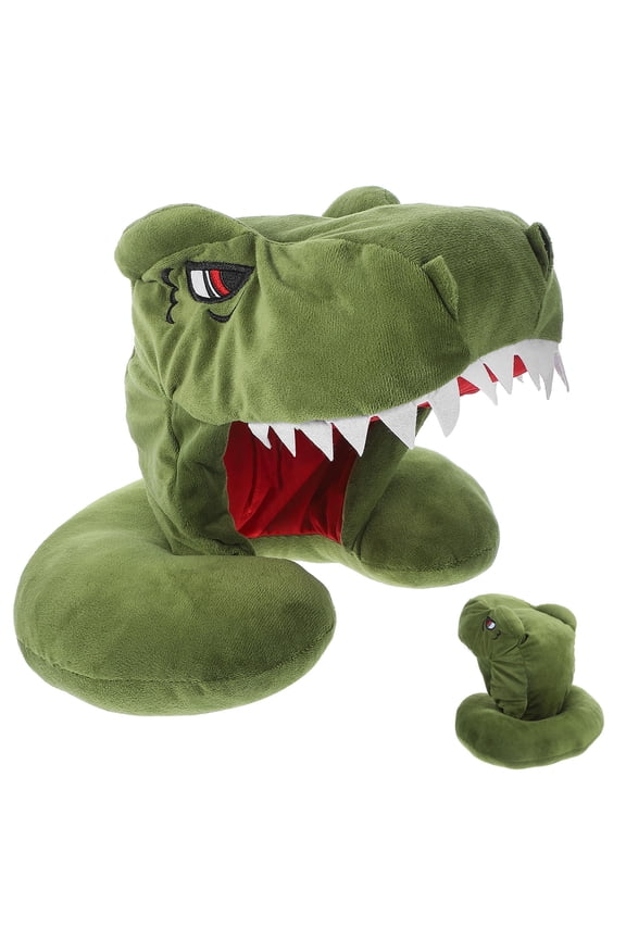 Hooded Neck Pillow Plush Green Noise Blocking For Train Travel 1Pack