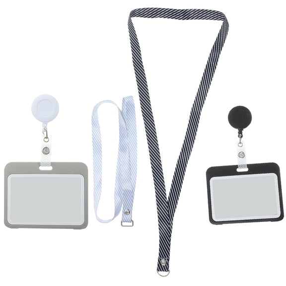 LABSERRON Horizontal Card Holders 2Pcs For Id Cards In Grey Pp Material