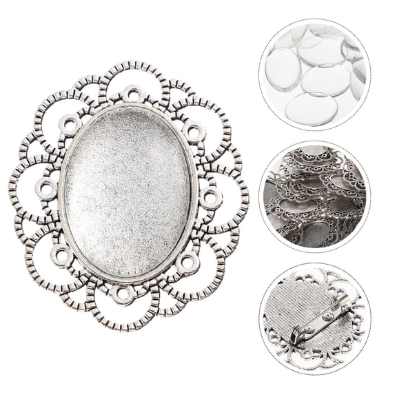 LABSERRON Jewelry Making Supplies Brooch Settings 30Pcs for Craft Activities Silver