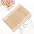 thumbnail image 1 of LABSERRON Jute Linen Lace Table Cloth 1Set Rectangular Light Brown for Wedding Table Decor Party Decoration Home Decor, 1 of 8