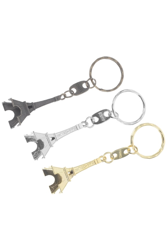 Keychain Decoration Eiffel Tower Key Ring Pendant for Bag Charm and Backpack 3Pcs