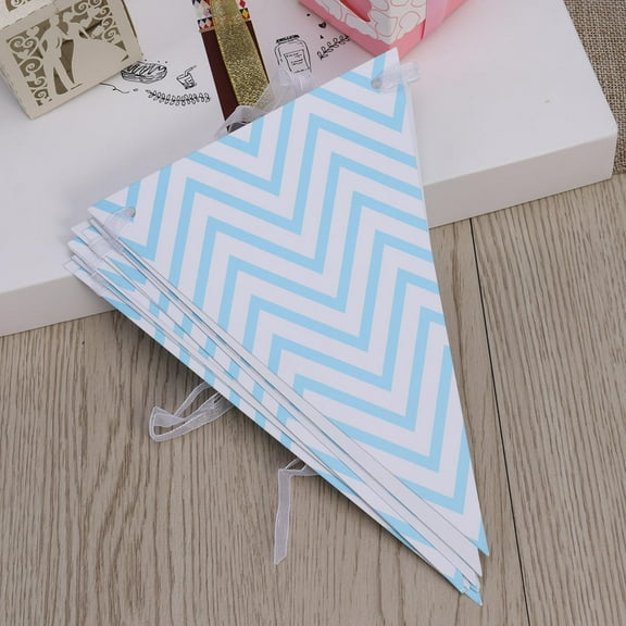 LABSERRON Kids Banner Paper Foil Paper Blue 1 Set 2.5 Meters Reusable Garland Decorations For Baby's Birthday Party