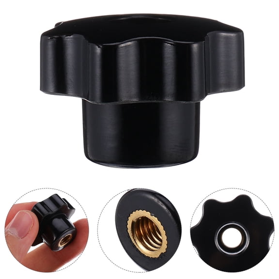 LABSERRON 12Pcs Ergonomic Black Plastic Threaded Hand Knobs for Machine Equipment