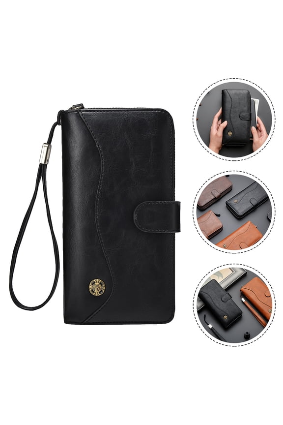 Men Wallet in Black for Holding Receipts 1Pcs