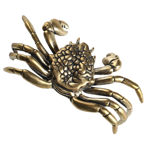 LABSERRON Mini Crab Sculptures 1Pack Golden Brass for Living Room and Bedroom Decor