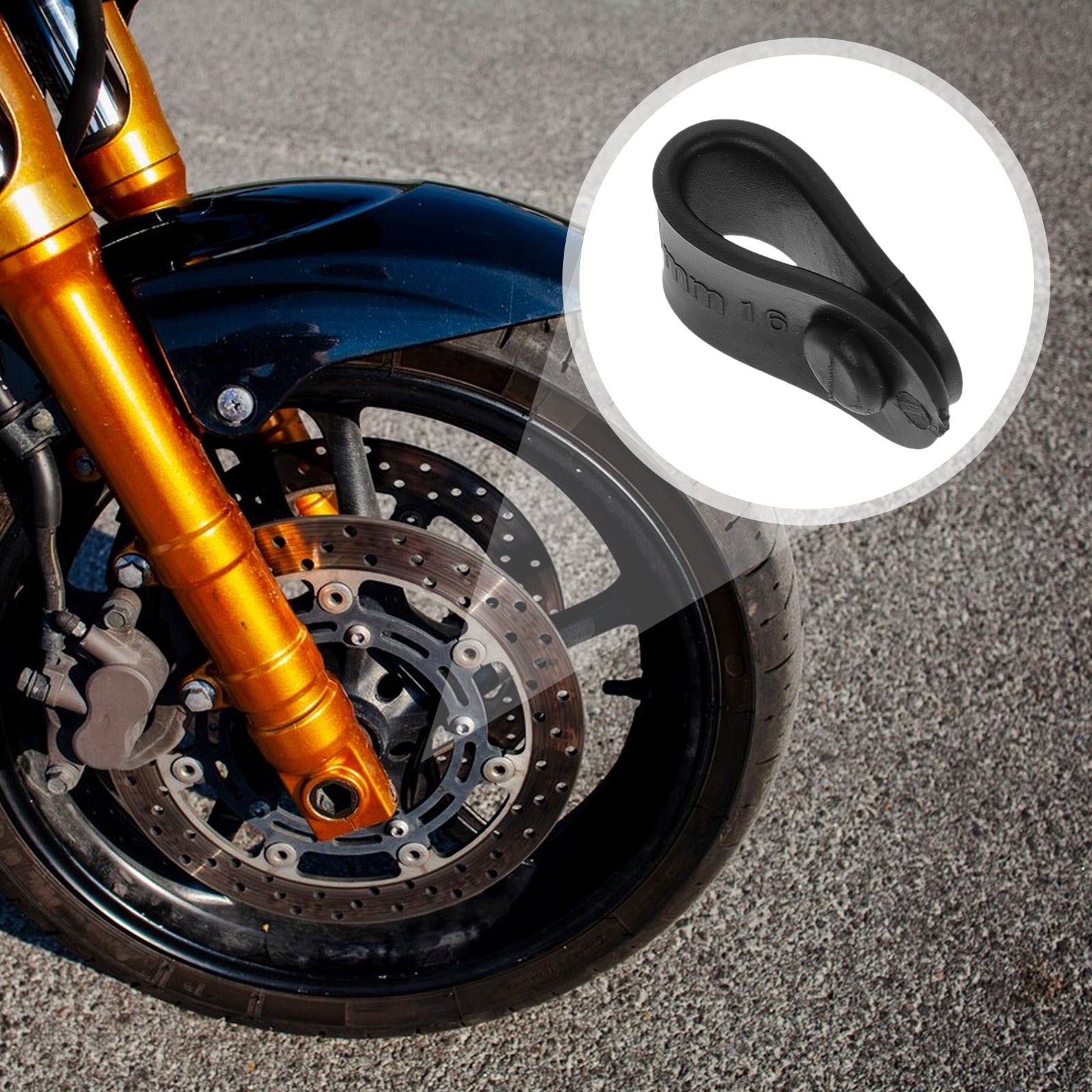 LABSERRON Motorcycle Cable Tie 5Pcs Silicone Fixing Tension Strap for Cables and Brake Lines Cable Zipper Organizer