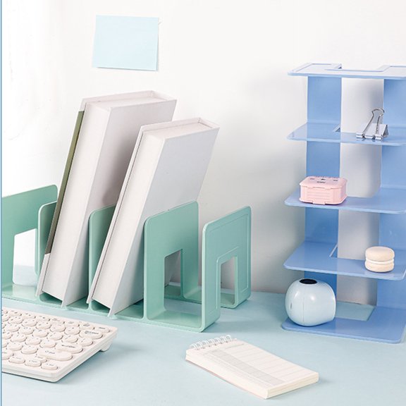 LABSERRON Multi Function Plastic Book End in Light Green for Magazine Divider and File Holder