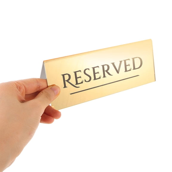 LABSERRON Multipurpose Golden Acrylic Reserved Table Signs, Stylish and Sturdy
