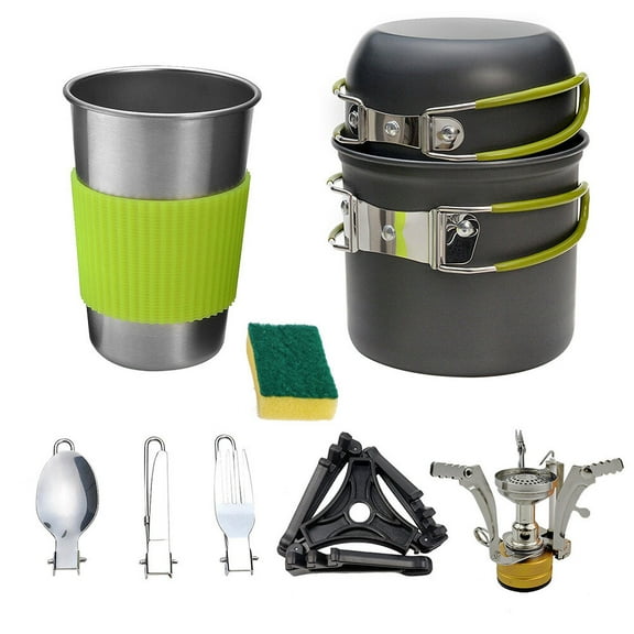 LABSERRON Outdoor Stove Cooking Pot 1 Set Round Shape for Camping with Insulated Handle 12.2X12.2X4.1in