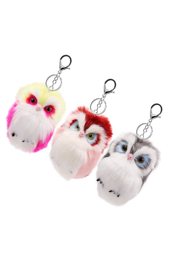 Owl Keychain Cute Animal Pendant Bag Decor 3Pcs