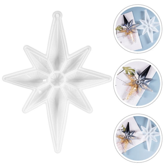 LABSERRON Pendant Molds for Epoxy Resin 1Pcs White Silicone Eight-pointed Star for Diy Jewelry Making