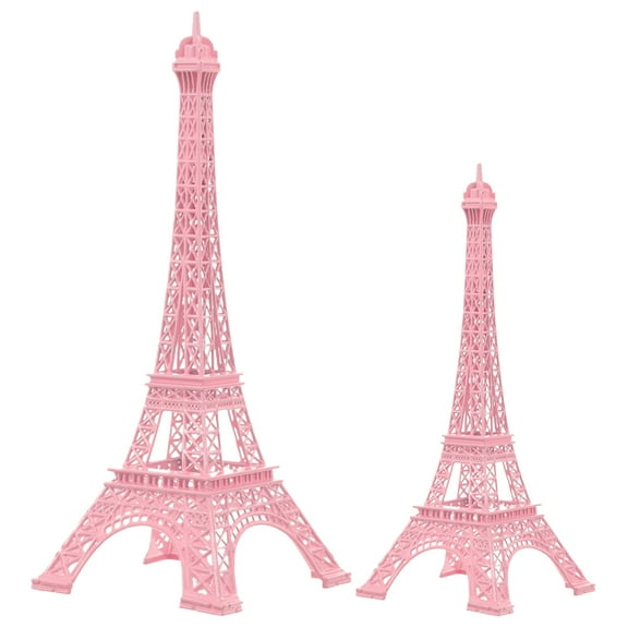 LABSERRON Pink Eiffel Tower Sculpture 18Inch 7.5Inch 7.5Inch for Bar Decor and Home Decoration
