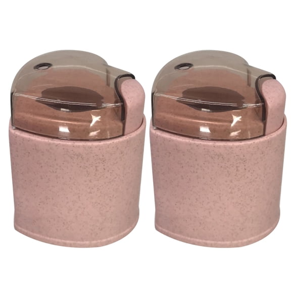 LABSERRON 2Pcs Heart Shaped Toothpick Box Pink with Sealing Ring for Home Decoration