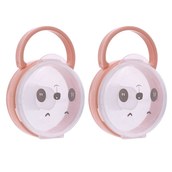 LABSERRON Portable Baby Pacifier Box Made of Durable PP Material Pink for Home and Travel 2pcs