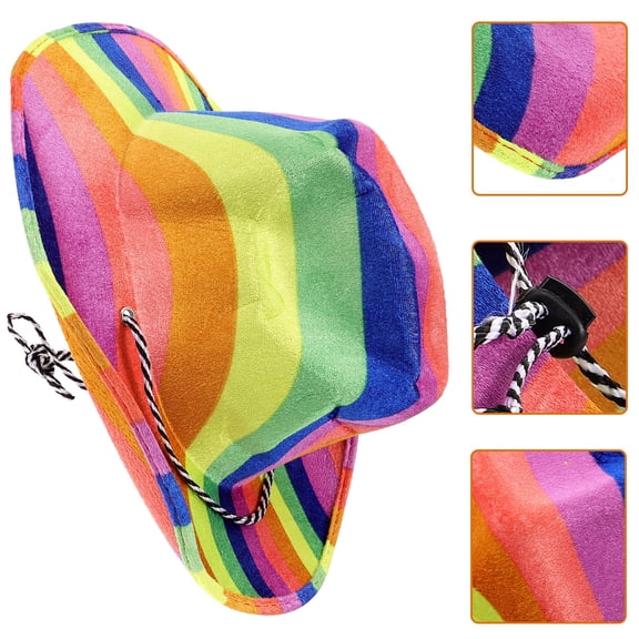 LABSERRON Pride Parade Costume Hat Colorful EVA Western Style Sun Protection 1Pcs