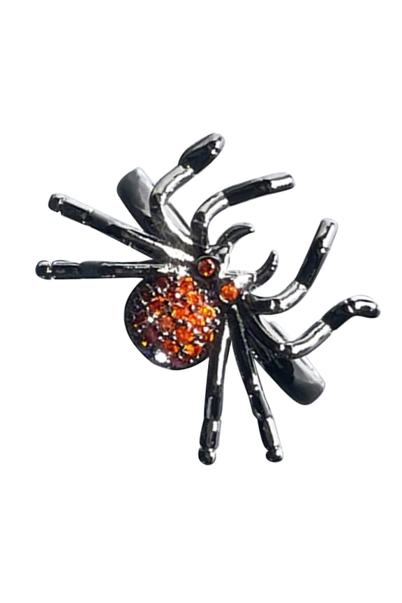 Punk Spider Rings Multi Color Rhinestone Inlaid Zinc Alloy Adjustable Open Type for Cosplay 1Pack