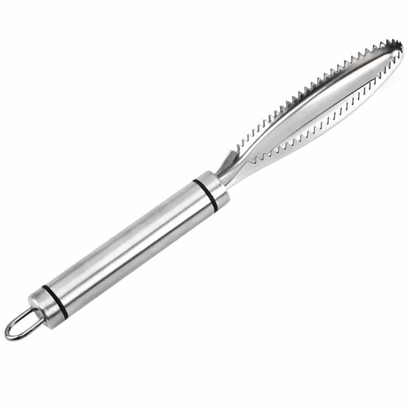 LABSERRON 2Pcs Kitchen Utensil Stainless Steel Fish Scale Scraper Safe Easy Use Plated Silver