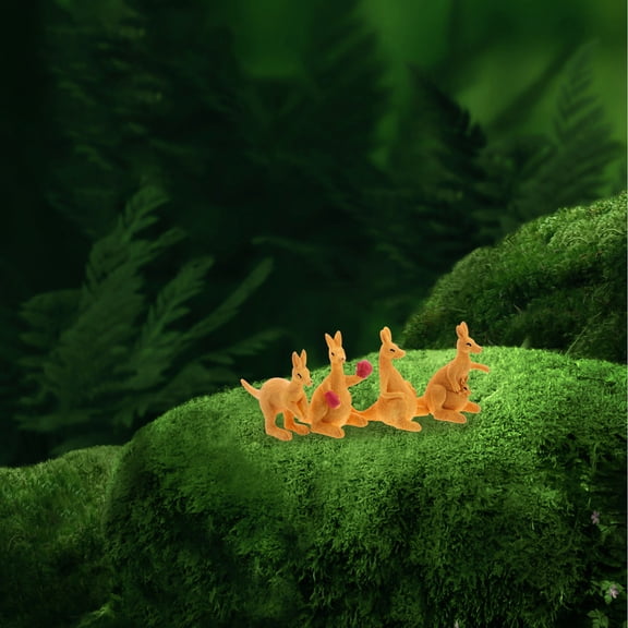 LABSERRON Resin Tiny Animal Figurines 8Pcs for Micro Landscape Ornaments and Indoor Space Decoration