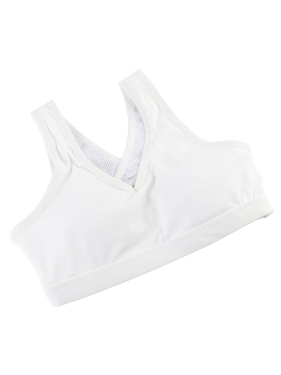 Reversible Sports Bras for Women Slim Brassiere Quick-dry Nylon 1Pack White for Running and Cycling
