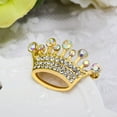 thumbnail image 1 of LABSERRON Rhinestone Brooch Pin 1Pack for Women Golden Crown Style Wedding Party, 1 of 8