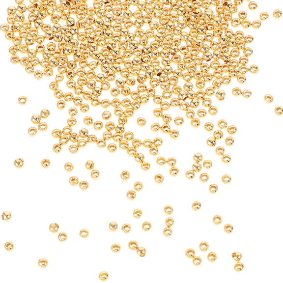 LABSERRON Round Spacer Beads 600Pcs Golden Copper for Diy Jewelry and Crafts Enthusiasts