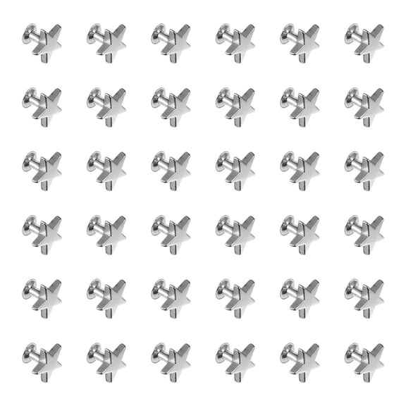 LABSERRON Silver Alloy Star Rivets for Decoration with Rivet Caps Easy to Install 12mm
