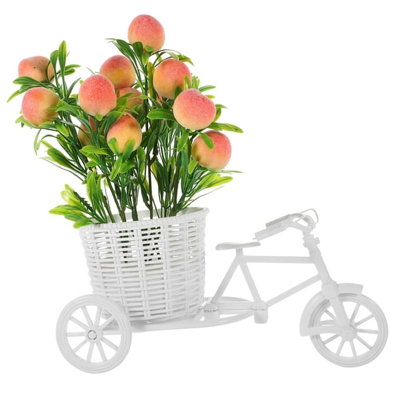 LABSERRON Simulated Peach Ornament Multi Color Plastic Silk Flower Non-Fading Lifelike 8.25x7.07x4.72in 1Pcs