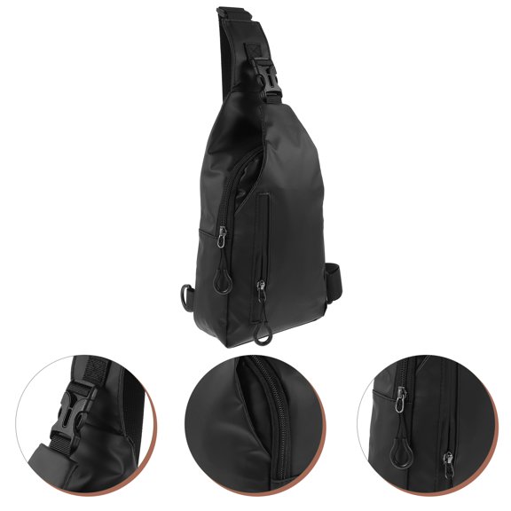 LABSERRON Breathable Waterproof Black Sling Chest Bag for Hiking Cycling and Travel