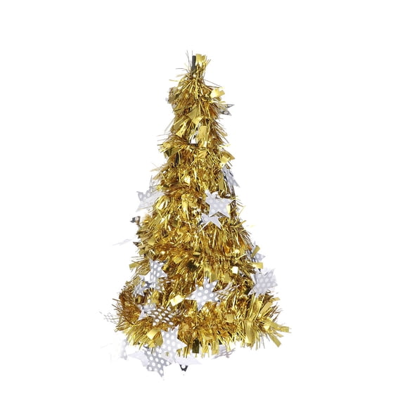 LABSERRON Small Decorative Trees Simulative Christmas Tree Golden Wool Party 1Pack