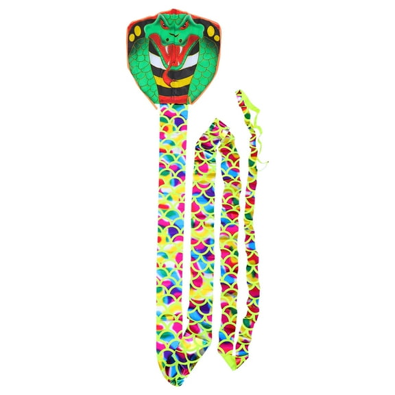 LABSERRON Snake Kite for Kids Playing Made of Synthetic Material Green Color Lightweight Portable 70 Inches Long