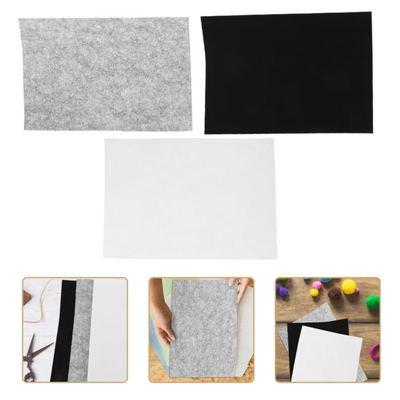 LABSERRON Soft Felt Sheets Gray Rectangular Handmade Toys For Craft Enthusiasts