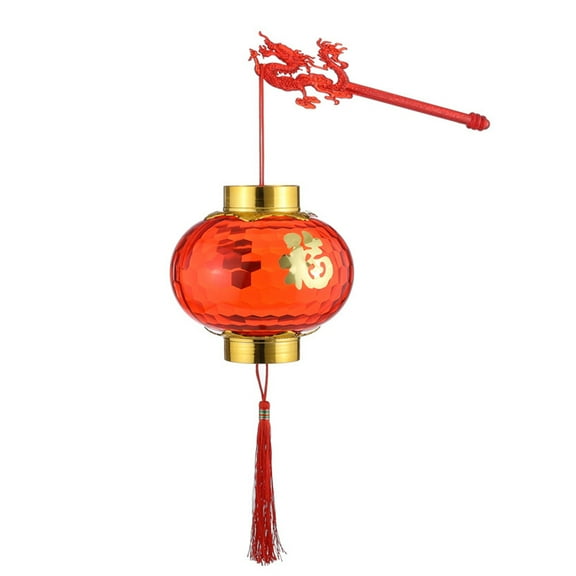 LABSERRON Spring Festival Lantern Handheld Lantern Decorative Red Plastic 1 Set