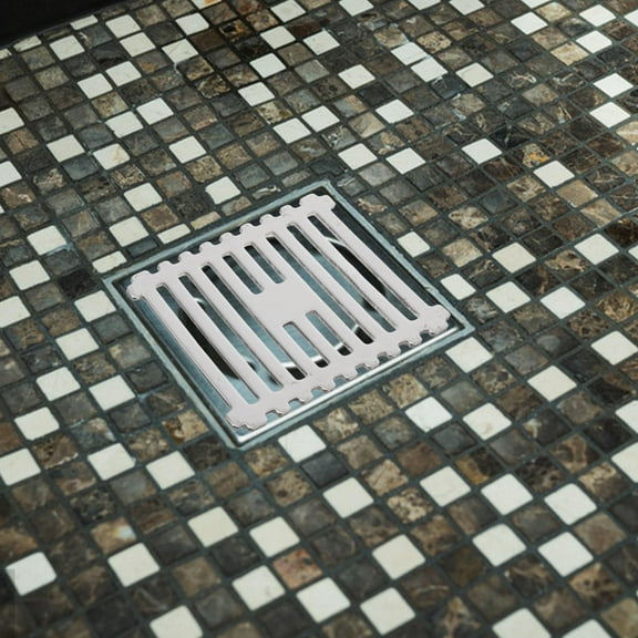 LABSERRON Stainless Steel Sink Cover Plate 1Pack for Bathroom Floor Drain Silver 3.7X3.7in Simple Design