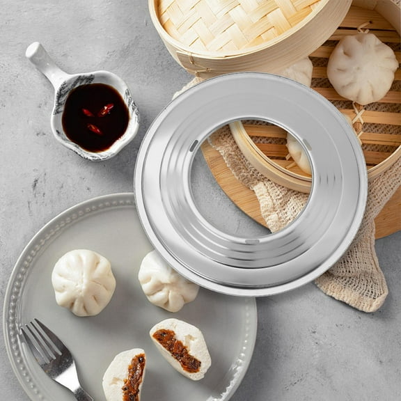 LABSERRON Stainless Steel Steamer Ring 1Pcs Silver Round 17Cm Hole Outer Diameter for Kitchen