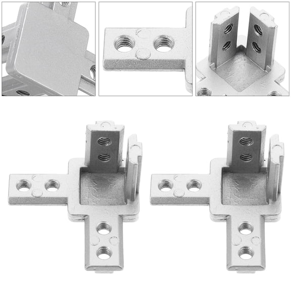 LABSERRON T Slot Profile Connector 3 Way End Zinc Alloy Silver 4 Sets For Diy Projects And Robotics Mounting With Screw
