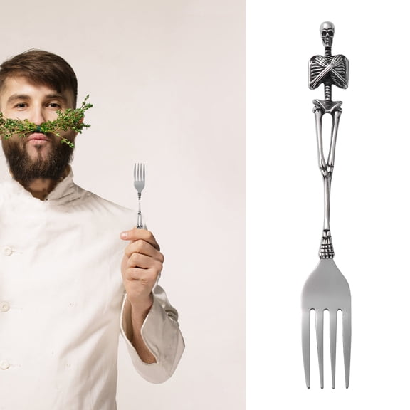 LABSERRON Tableware Fork Silver Titanium Steel Modern Look 1Pcs