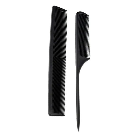 LABSERRON Tail Comb 2Pcs for Men and Women with Black Plastic and Pointed Tail for Hair Smoothing and Sectioning