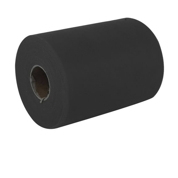 LABSERRON Tulle Roll 6 Inches x 100 Yards for Wedding Table Runners Black 1Pcs