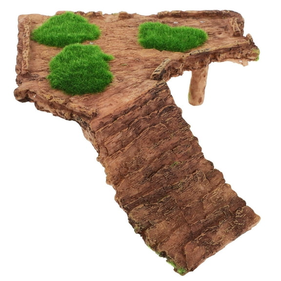 LABSERRON Turtle Accessories For Tank 1Pack Resin Basking Rock For Reptile Pets Stone Like Shape 19.0X14.5X5.5In