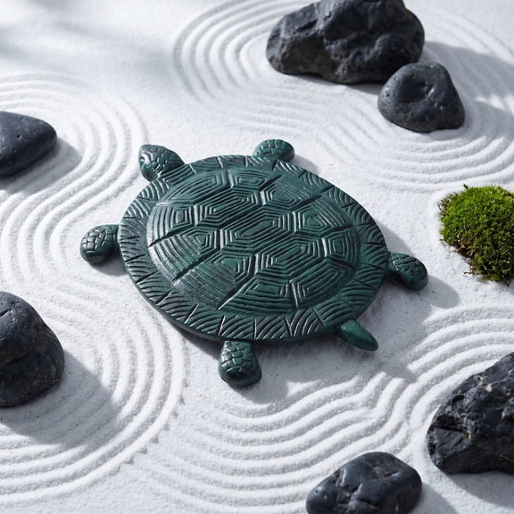 LABSERRON Turtle Garden Stepping Stone Metal Pale Green for Lawn and Flower Beds