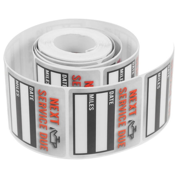 LABSERRON Vehicle Maintenance 1 Roll (100 Pieces) Car Oil Change Service Label Waterproof