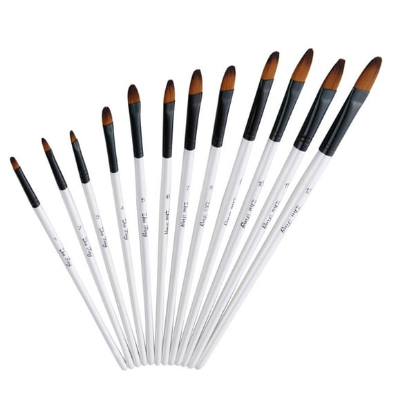 LABSERRON Watercolor Brush Pen Set 12Pcs Wooden Synthetic Nylon Fine Detailing for Painters Amateurs in Wildlife Art