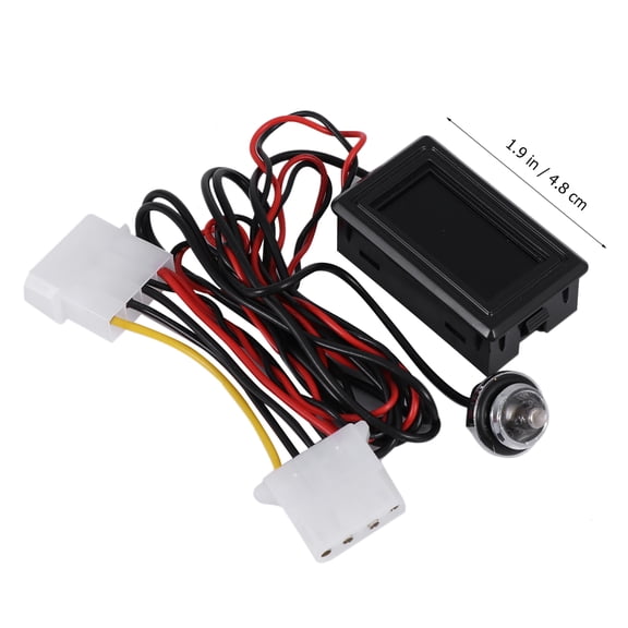 LABSERRON Waterproof Probe Digital Temperature Controller 1Pack Black Plastic Compatible with PC Water Cooling Kit