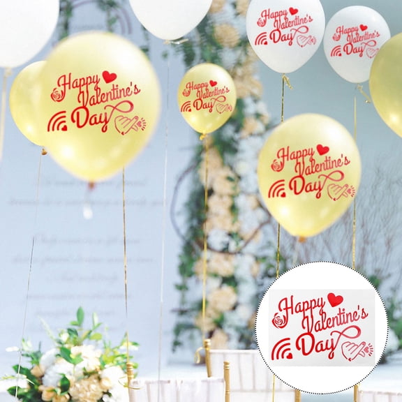 LABSERRON Wedding Balloon Decal Red PVC Stickers for Decor Beautiful Color Lasting Luster 5Pcs